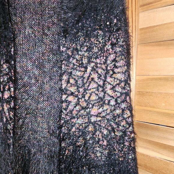 Nicole Sabbattini Black and Multi-Colored Open Front Vest Women M Polyamide - Picture 7 of 11